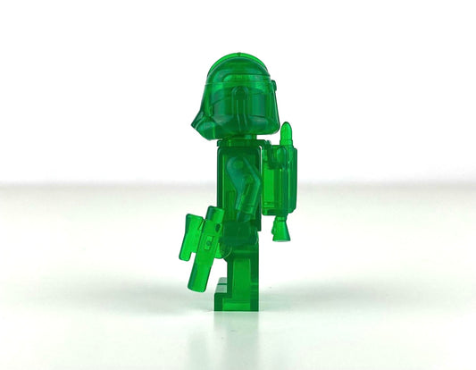 Monochrome Trans-Dark Green Clone Figure (includes blaster and jetpack)